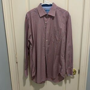 J. McLaughlin Dress Shirt Red, White, and Blue